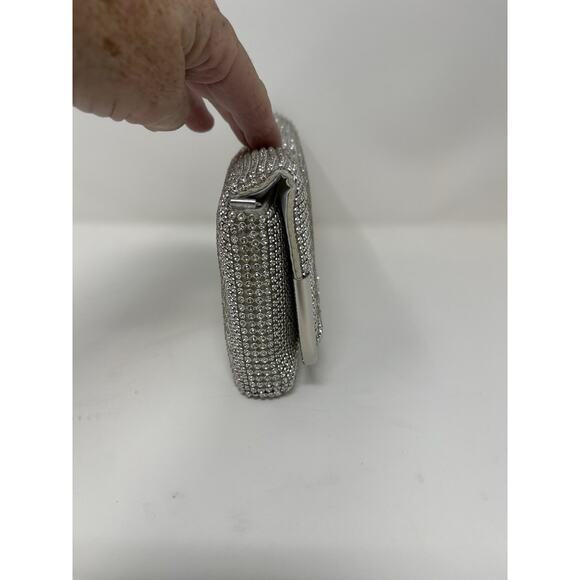Women's Studded Clutch Purse Silver Chain Strap - Picture 6 of 12